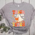 Trick Or Teach Halloween Shirt For Teacher Kids Floral Ghost Women's Heather T-Shirt Athletic Heather Trick Or Teach Halloween Shirt For Teacher Kids Floral Ghost Women's Heather T-Shirt Athletic Heather
