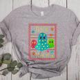Trick Or Teach Neon Ghost Flower Teacher Spooky Halloween Women's Heather T-Shirt Athletic Heather