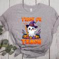 Trick Or Teach Teacher Halloween Ghost Pencil Floral Women's Heather T-Shirt Athletic Heather