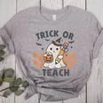Trick Or Teach Teacher Women's Heather T-Shirt Athletic Heather Trick Or Teach Teacher Women's Heather T-Shirt Athletic Heather