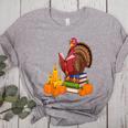 Turkey Reading Books Fall Thanksgiving Teacher Book Women's Heather T-Shirt Athletic Heather Turkey Reading Books Fall Thanksgiving Teacher Book Women's Heather T-Shirt Athletic Heather