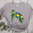 Turtle Puzzle Pieces For Autism Awareness Kids Women Teacher Women's Heather T-Shirt Athletic Heather