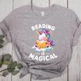 Unicorn Teacher Reading Is Magical Book Women's Heather T-Shirt Athletic Heather