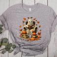 Vintage Ghost Book Reading Pumpkin Gothic Halloween Teachers Men Women Kids Women's Heather T-Shirt Athletic Heather