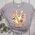 Vintage Teacher Shirt Women Trick Or Teach Halloween Women's Heather T-Shirt Athletic Heather Vintage Teacher Shirt Women Trick Or Teach Halloween Women's Heather T-Shirt Athletic Heather