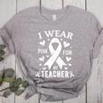 I Wear Pink For My Teacher Cancer Awareness Women's Heather T-Shirt Athletic Heather