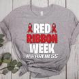 We Wear Red For Red Ribbon Week Awareness Mothers Teachers Women's Heather T-Shirt Athletic Heather We Wear Red For Red Ribbon Week Awareness Mothers Teachers Women's Heather T-Shirt Athletic Heather