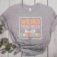 Weird Teachers Build Character Leopard Retro Teacher Women's Heather T-Shirt Athletic Heather