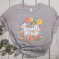 Wildflower 4th Fourth Grade Floral Back To School Teacher Women's Heather T-Shirt Athletic Heather Wildflower 4th Fourth Grade Floral Back To School Teacher Women's Heather T-Shirt Athletic Heather
