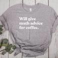 Will Give Math Advice For Coffee Math Teacher Women's Heather T-Shirt Athletic Heather Will Give Math Advice For Coffee Math Teacher Women's Heather T-Shirt Athletic Heather