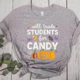 Will Trade Students For Candy Teacher Cute Halloween Women's Heather T-Shirt Athletic Heather Will Trade Students For Candy Teacher Cute Halloween Women's Heather T-Shirt Athletic Heather