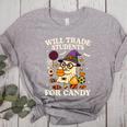 Will Trade Students For Candy Teacher Ghost Halloween Women's Heather T-Shirt Athletic Heather Will Trade Students For Candy Teacher Ghost Halloween Women's Heather T-Shirt Athletic Heather