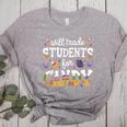 Will Trade Students For Candy Teacher Halloween Costume Tee Women's Heather T-Shirt Athletic Heather