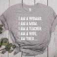 Woman Mom Teacher Wife TIRED T Shirt Cute Mom Teacher Shirts Women's Heather T-Shirt Athletic Heather