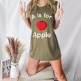 A Is For Apple Toddler Kindergarten Preschool Teacher Women's Heather T-Shirt Heather Olive