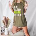 Eat Sleep Math Repeat Teacher Lover Women's Heather T-Shirt Heather Olive Eat Sleep Math Repeat Teacher Lover Women's Heather T-Shirt Heather Olive