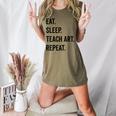Eat Sleep Teach Art Repeat Teaching Art Teacher Women's Heather T-Shirt Heather Olive Eat Sleep Teach Art Repeat Teaching Art Teacher Women's Heather T-Shirt Heather Olive
