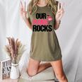 Our Flock Rocks Flamingo Mother's Day Teacher Women's Heather T-Shirt Heather Olive