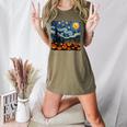 Halloween Pumpkin Starry Night Van Gogh Art Teacher Women's Heather T-Shirt Heather Olive Halloween Pumpkin Starry Night Van Gogh Art Teacher Women's Heather T-Shirt Heather Olive