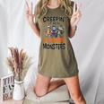 Halloween Teacher Creepin It Real With My 4th Grade Monsters Women's Heather T-Shirt Heather Olive Halloween Teacher Creepin It Real With My 4th Grade Monsters Women's Heather T-Shirt Heather Olive