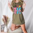 Hello TK Transitional Kindergarten Back To School Teacher Women's Heather T-Shirt Heather Olive