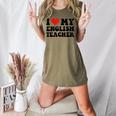 I Love My English Teacher Heart English Language Teachers For Men Women Kids Women's Heather T-Shirt Heather Olive I Love My English Teacher Heart English Language Teachers For Men Women Kids Women's Heather T-Shirt Heather Olive