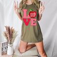 Love Kindergarten Cute Apple School Teacher Women's Heather T-Shirt Heather Olive Love Kindergarten Cute Apple School Teacher Women's Heather T-Shirt Heather Olive