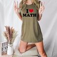 I Love Math Teacher Women's Heather T-Shirt Heather Olive I Love Math Teacher Women's Heather T-Shirt Heather Olive