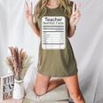 Teacher Nutrition Facts Teachers Nutritional Fact Women's Heather T-Shirt Heather Olive