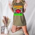 Teacher Teachers Love Brains Skeleton Hand Heart Halloween Women's Heather T-Shirt Heather Olive
