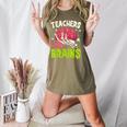 Teachers Love Brains Skeleton Halloween Teacher Funny Women's Heather T-Shirt Heather Olive Teachers Love Brains Skeleton Halloween Teacher Funny Women's Heather T-Shirt Heather Olive