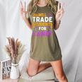 Will Trade Students For Candy Cute Halloween Costume Teacher For Men Women Kids Women's Heather T-Shirt Heather Olive