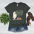 67 Teacher Halloween Ghost Six Seven Meme Math Joke Women's Heather T-Shirt Heather Forest