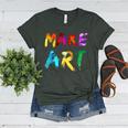 Make Art Painter Artist Teacher Artsy Men Women Kids Women's Heather T-Shirt Heather Forest