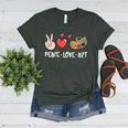 Art Teacher Peace Love Art For Artists And Painters Women's Heather T-Shirt Heather Forest Art Teacher Peace Love Art For Artists And Painters Women's Heather T-Shirt Heather Forest