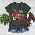 Attendance Matters Teacher Apple For Back To School Women's Heather T-Shirt Heather Forest Attendance Matters Teacher Apple For Back To School Women's Heather T-Shirt Heather Forest