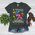 Autism Awareness Teacher I Teach Awesome Superheroes Women's Heather T-Shirt Heather Forest