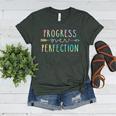Back To School Progress Over Perfection Motivational Teacher Women's Heather T-Shirt Heather Forest