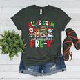 All Is Calm Just Kidding This Is Pre-K Christmas Teacher Women's Heather T-Shirt Heather Forest All Is Calm Just Kidding This Is Pre-K Christmas Teacher Women's Heather T-Shirt Heather Forest