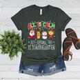 All Is Calm Xmas Kindergarten Christmas Season Teacher Women's Heather T-Shirt Heather Forest All Is Calm Xmas Kindergarten Christmas Season Teacher Women's Heather T-Shirt Heather Forest