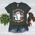You Can't Scare Me I'm A Teacher Ghost Happy Halloween Women's Heather T-Shirt Heather Forest