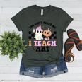 You Can't Scare Me I Teach Art Retro Teacher Ghost Halloween Women's Heather T-Shirt Heather Forest