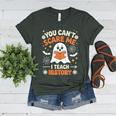 You Can't Scare Me I Teach History Retro Teacher Halloween Women's Heather T-Shirt Heather Forest