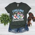 Chillin With My Snowmie Women Christmas Snowman Teacher Snow Women's Heather T-Shirt Heather Forest
