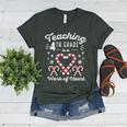 Christmas Candy Cane Work Of Heart Fourth 4th Grade Teacher Women's Heather T-Shirt Heather Forest