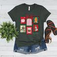 Christmas Teacher Stamps Women's Heather T-Shirt Heather Forest