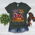 Way To Classroom Halloween Witch Three Cute Sloths Teacher Women's Heather T-Shirt Heather Forest