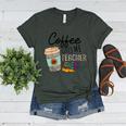 Coffee Gives Me Teacher Power Teacher Elementary Women Women's Heather T-Shirt Heather Forest