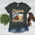 Coffee Teach Repeat Teacher Women's Heather T-Shirt Heather Forest Coffee Teach Repeat Teacher Women's Heather T-Shirt Heather Forest