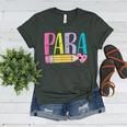 Colorful PARA Teacher Paraprofessional Cute Pencil Women's Heather T-Shirt Heather Forest Colorful PARA Teacher Paraprofessional Cute Pencil Women's Heather T-Shirt Heather Forest